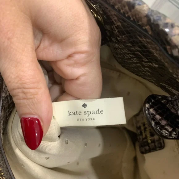 Kate Spade Snake Print Shoulder Bag - Black and Cream - Picture 6 of 7